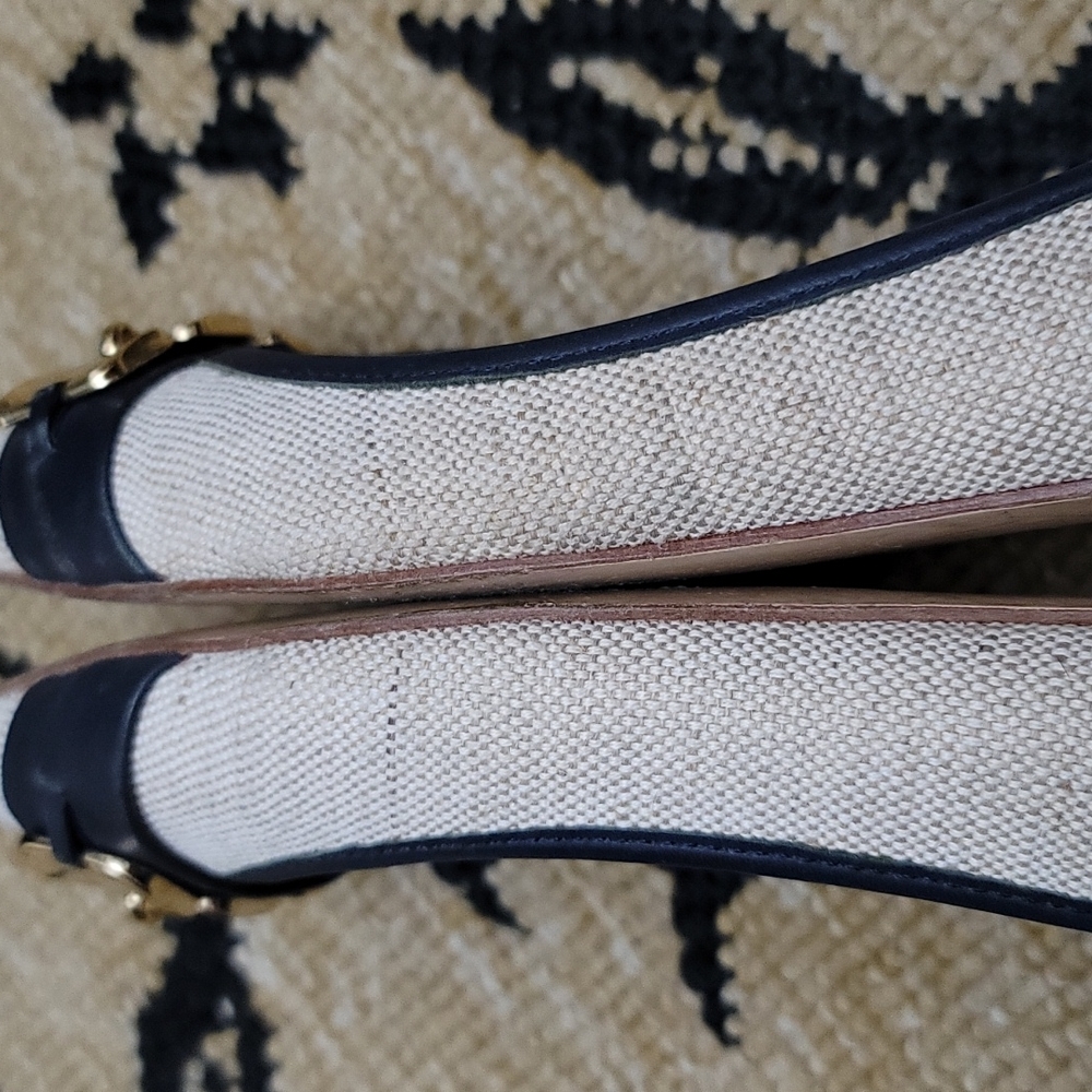 Talbots Flats - Straw Color with Blue & Gold Detailing- Size 7.5 - Picture 10 of 13